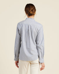 Trovata Birds of Paradis Breezy Blouse in Navy Stripe