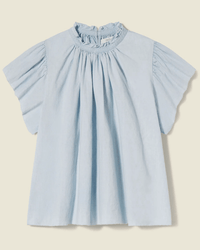 Trovata Birds of Paradis Carla Highneck Shirt in Chambray