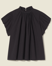 Trovata Birds of Paradis Carla Highneck Shirt in Classic Black