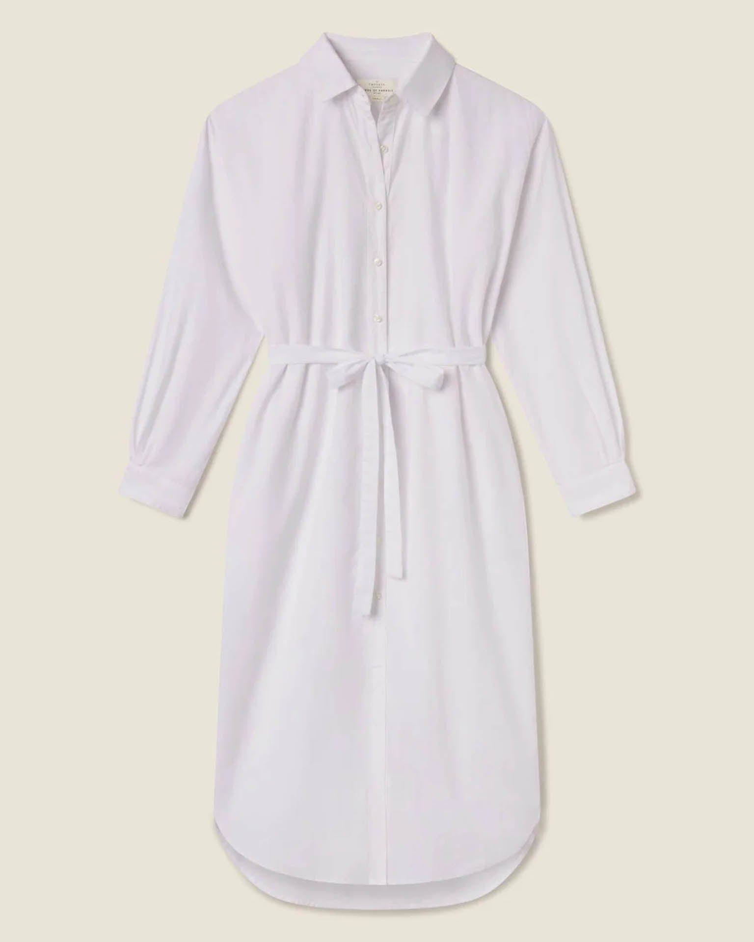 Trovata Birds of Paradis Catalina Shirtdress in White