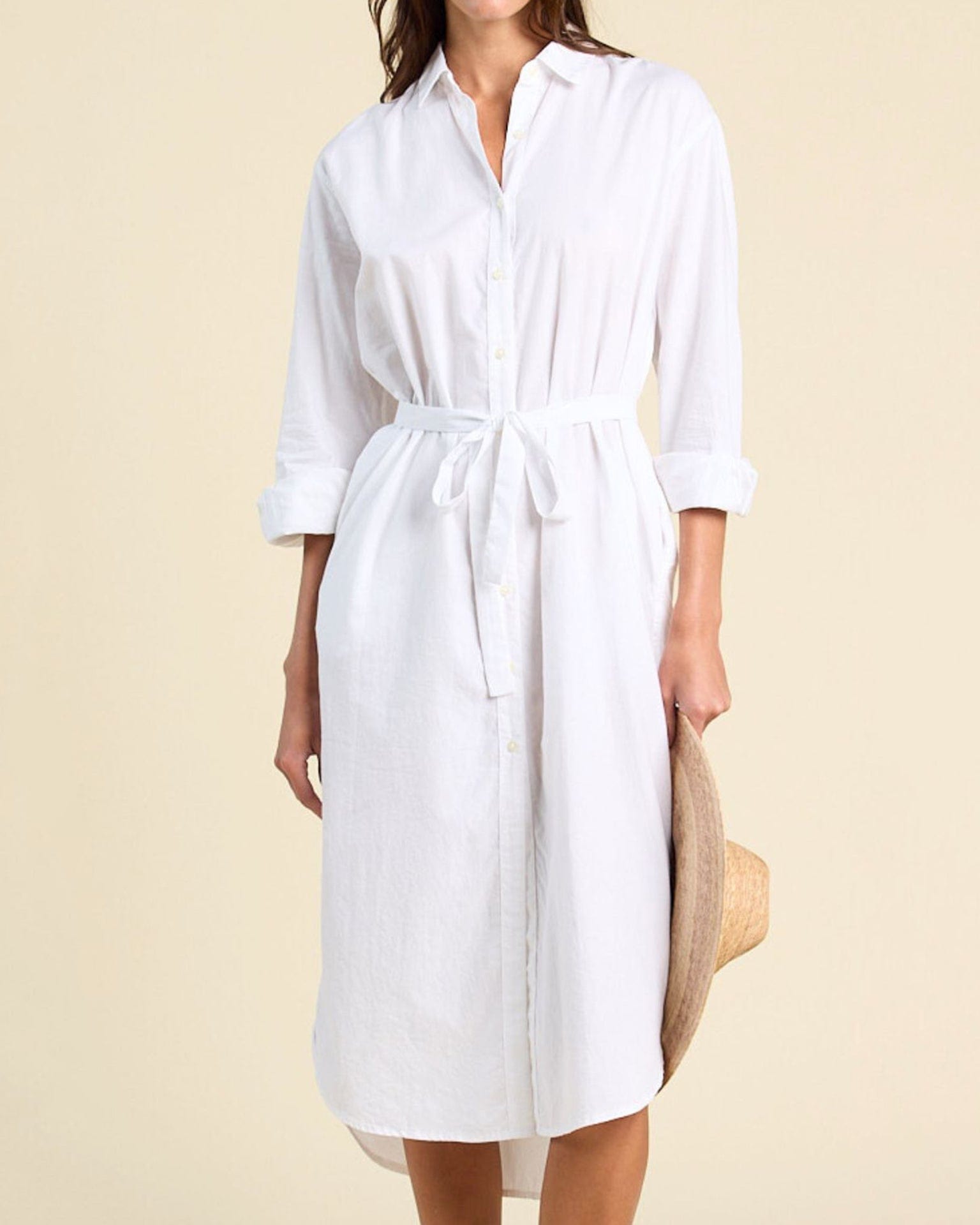 Trovata Birds of Paradis Catalina Shirtdress in White