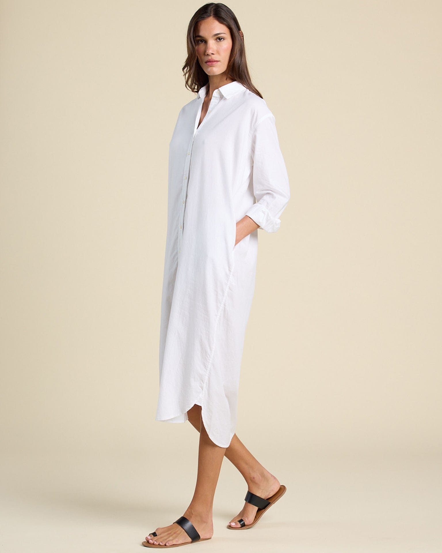 Trovata Birds of Paradis Catalina Shirtdress in White