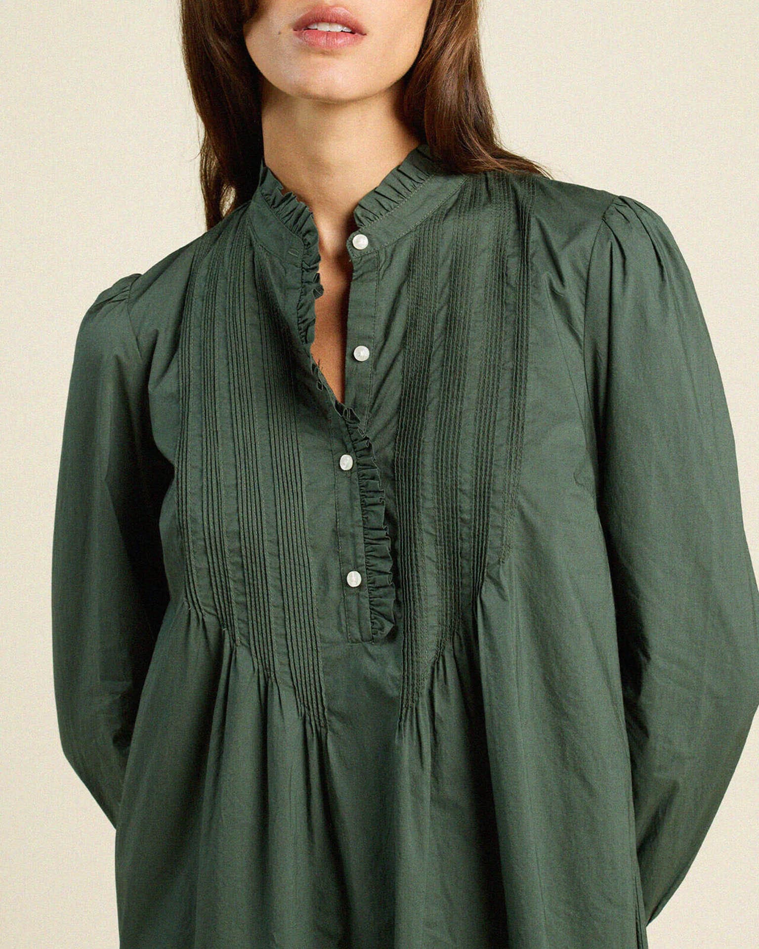 Trovata Birds of Paradis Eve Shift Dress in Thyme