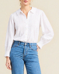 Trovata Birds of Paradis Francesca Blouse in White Voile 1 - Bliss Boutiques