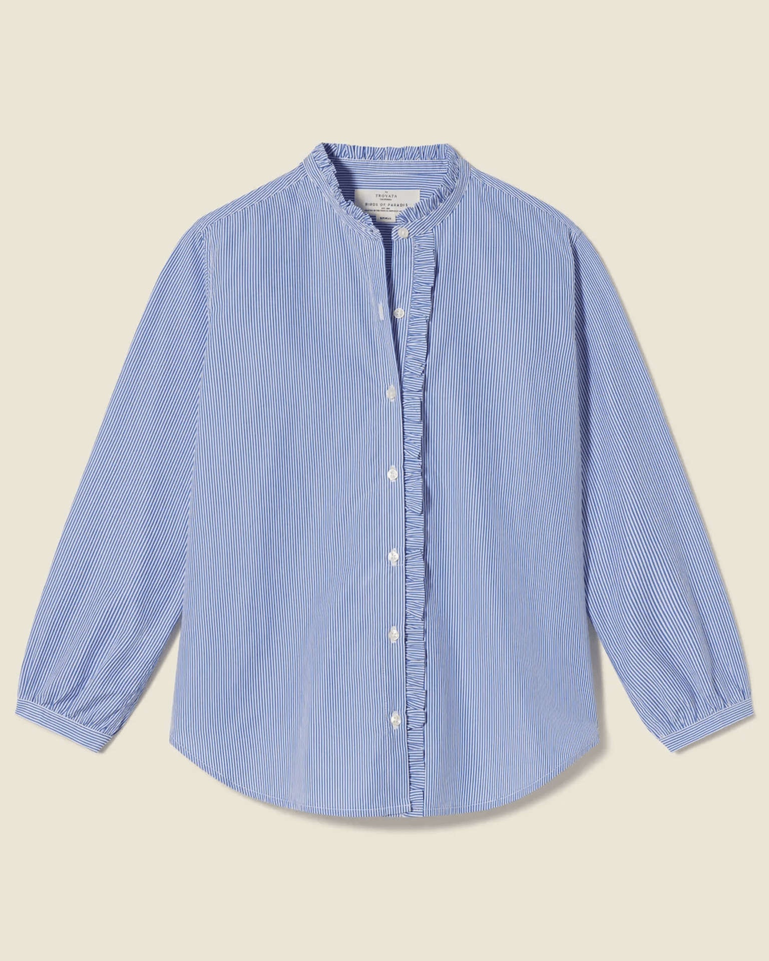 Trovata Birds of Paradis Helena Shirt in Blue/White Stripe