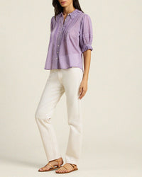 Trovata Birds of Paradis Jess Blouse in Lilac Gingham 2 - Bliss Boutiques