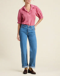 Trovata Birds of Paradis Jess Blouse in Rosehip Gingham 2 - Bliss Boutiques
