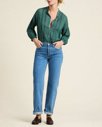 Trovata Birds of Paradis Jordyn Blouse in Muir Tartan 3 - Bliss Boutiques