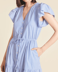 Trovata Birds of Paradis Kristi Dress in Blue/White Stripe