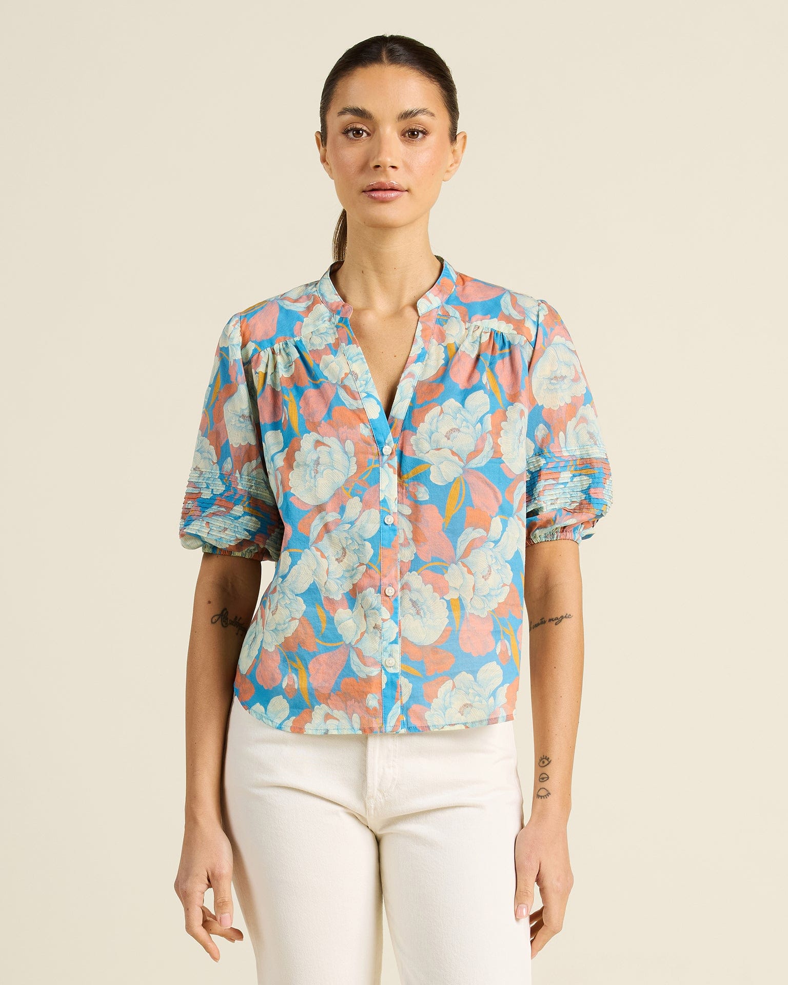 Trovata Birds of Paradis Loren Blouse in Twilight Floral
