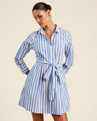 Trovata Birds of Paradis Luli Dress in Volpi Lines 1 - Bliss Boutiques