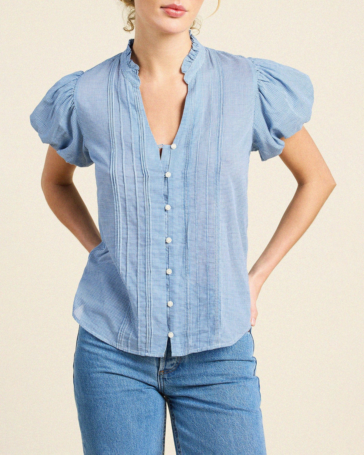 Luna Blouse in Seabrook Gingham