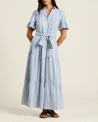 Trovata Birds of Paradis Martine Dress in Bahia Stripe 1 - Bliss Boutiques