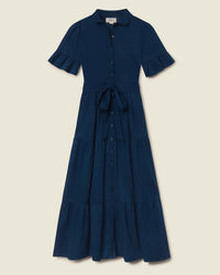 Trovata Birds of Paradis Martine Dress in Laguna Navy 5 - Bliss Boutiques