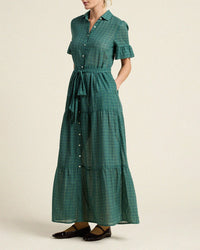 Trovata Birds of Paradis Martine Dress in Muir Tartan 2 - Bliss Boutiques