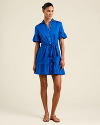 Trovata Birds of Paradis Martinique Dress in Cobalto 1 - Bliss Boutiques