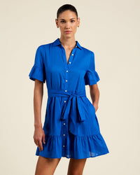 Trovata Birds of Paradis Martinique Dress in Cobalto 2 - Bliss Boutiques