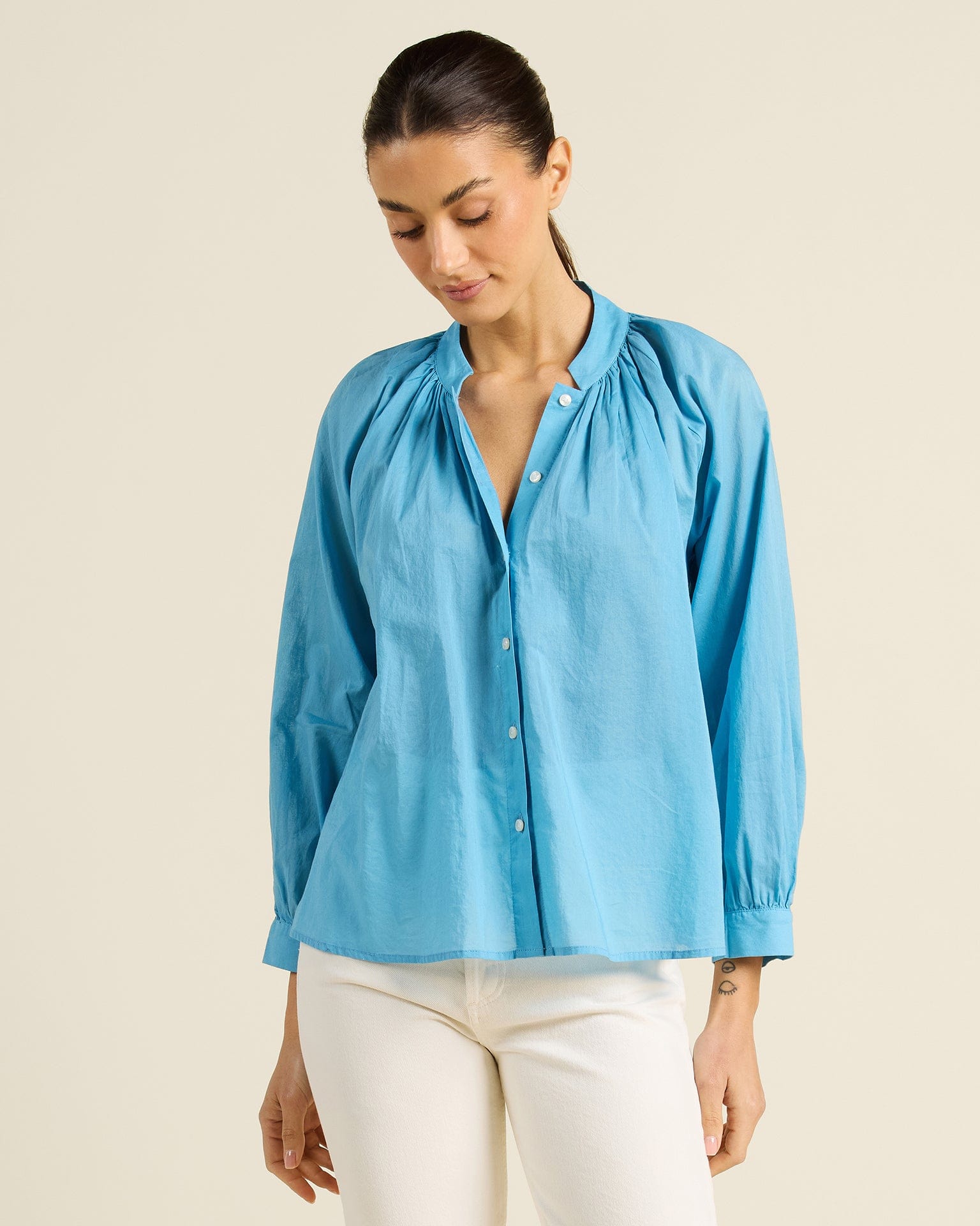 Trovata Birds of Paradis Mena Blouse in Larkspur