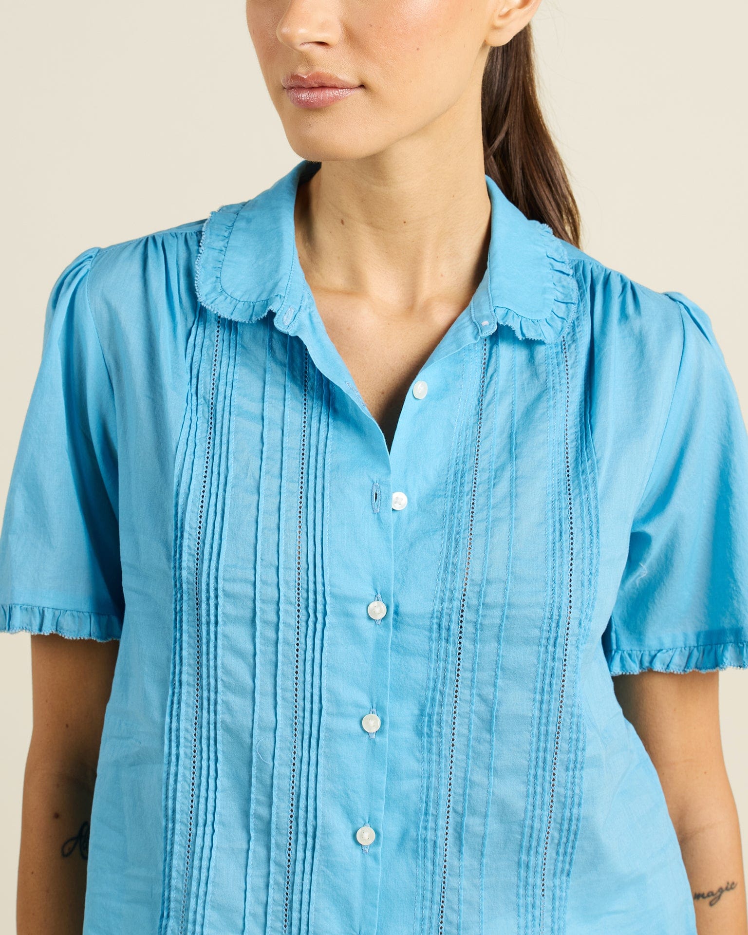 Trovata Birds of Paradis Millie Blouse in Larkspur