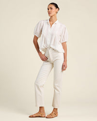 Trovata Birds of Paradis Nadine Blouse in White 2 - Bliss Boutiques