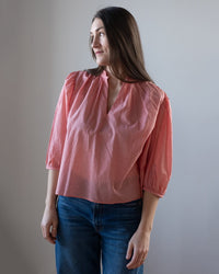 Trovata Birds of Paradis Orly Blouse in Red Houndstooth