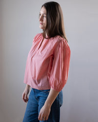 Trovata Birds of Paradis Orly Blouse in Red Houndstooth