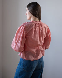 Trovata Birds of Paradis Orly Blouse in Red Houndstooth