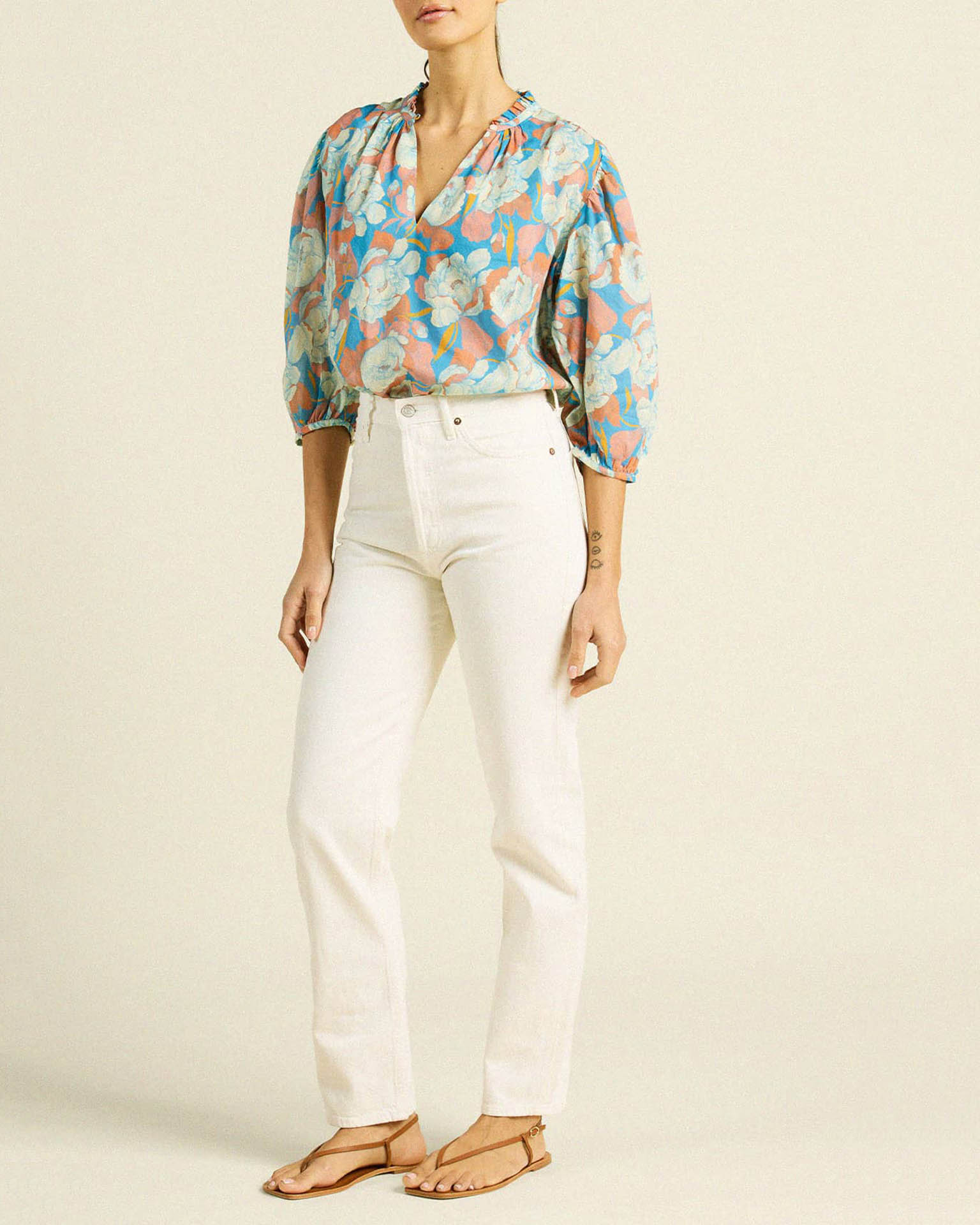 Trovata Birds of Paradis Orly Blouse in Twilight Floral