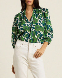 Trovata Birds of Paradis Orly Blouse in Vega Floral 1 - Bliss Boutiques
