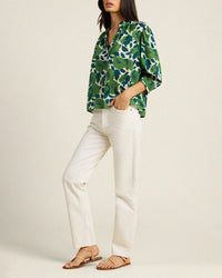 Trovata Birds of Paradis Orly Blouse in Vega Floral 2 - Bliss Boutiques