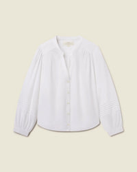 Trovata Birds of Paradis Pauline Blouse in White Coastal Cotton 3 - Bliss Boutiques