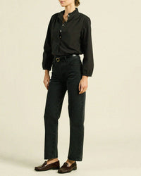 Trovata Birds of Paradis Sara B Henley Shirt in Black