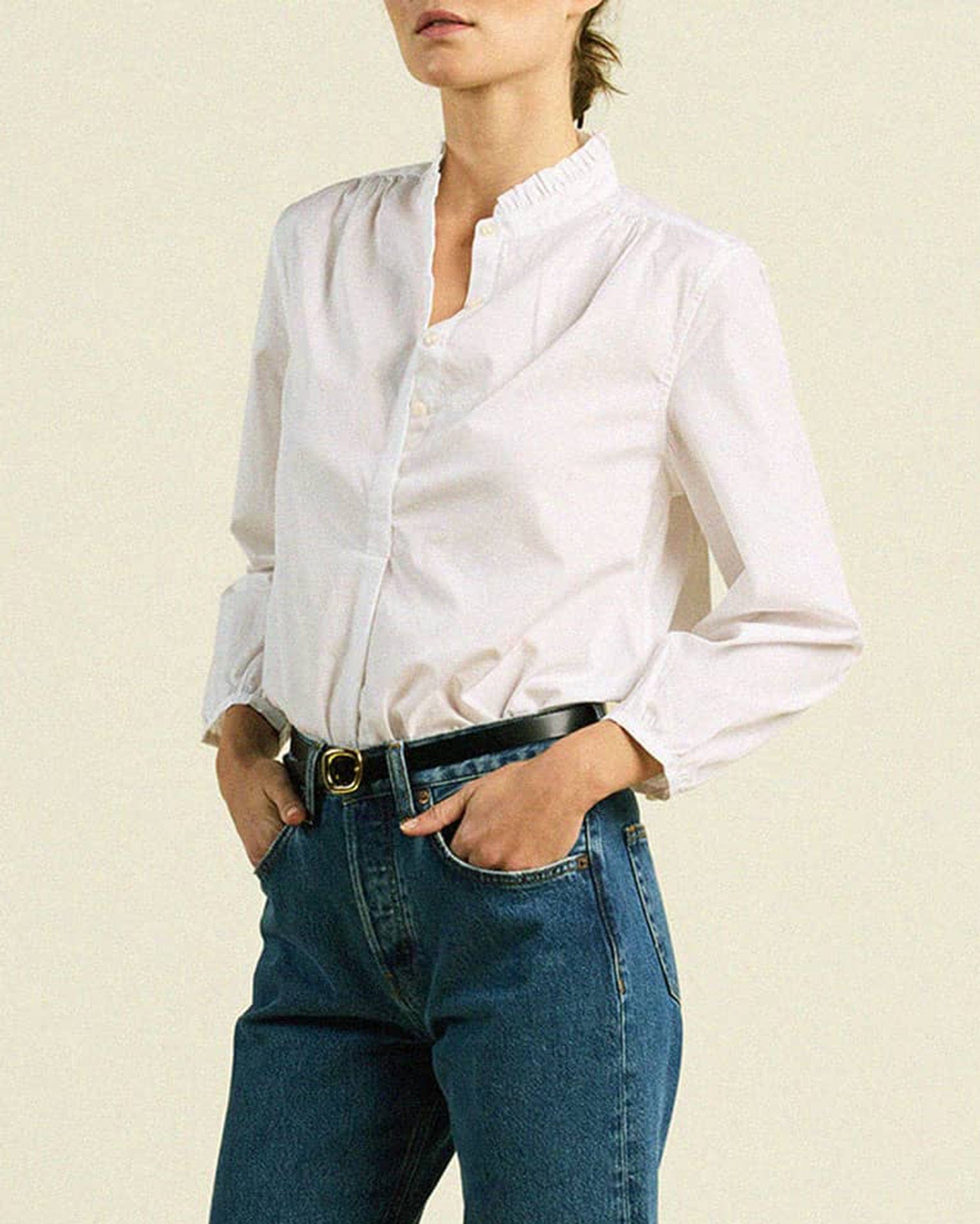 Trovata Birds of Paradis Sara B Henley Shirt in White