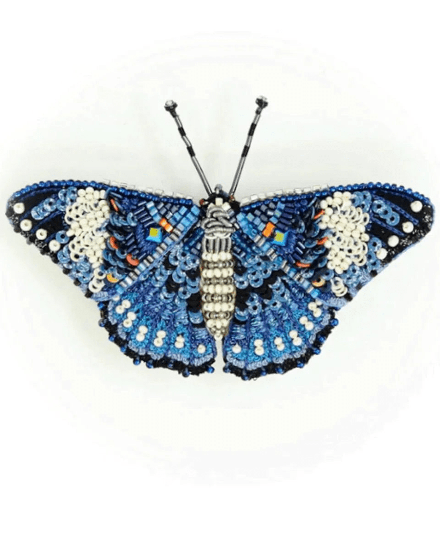 Trovelore Jewelry Blue Calico Cracker Butterfly Brooch Pin