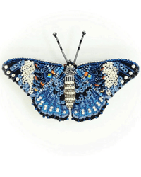 Trovelore Jewelry Blue Calico Cracker Butterfly Brooch Pin