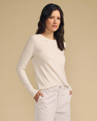 Lizzie Long Sleeve Crew Neck Top in Beach