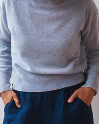 Velvet by Graham & Spencer Alba L/S Crew Neck Sweater in Capri 3 - Bliss Boutiques