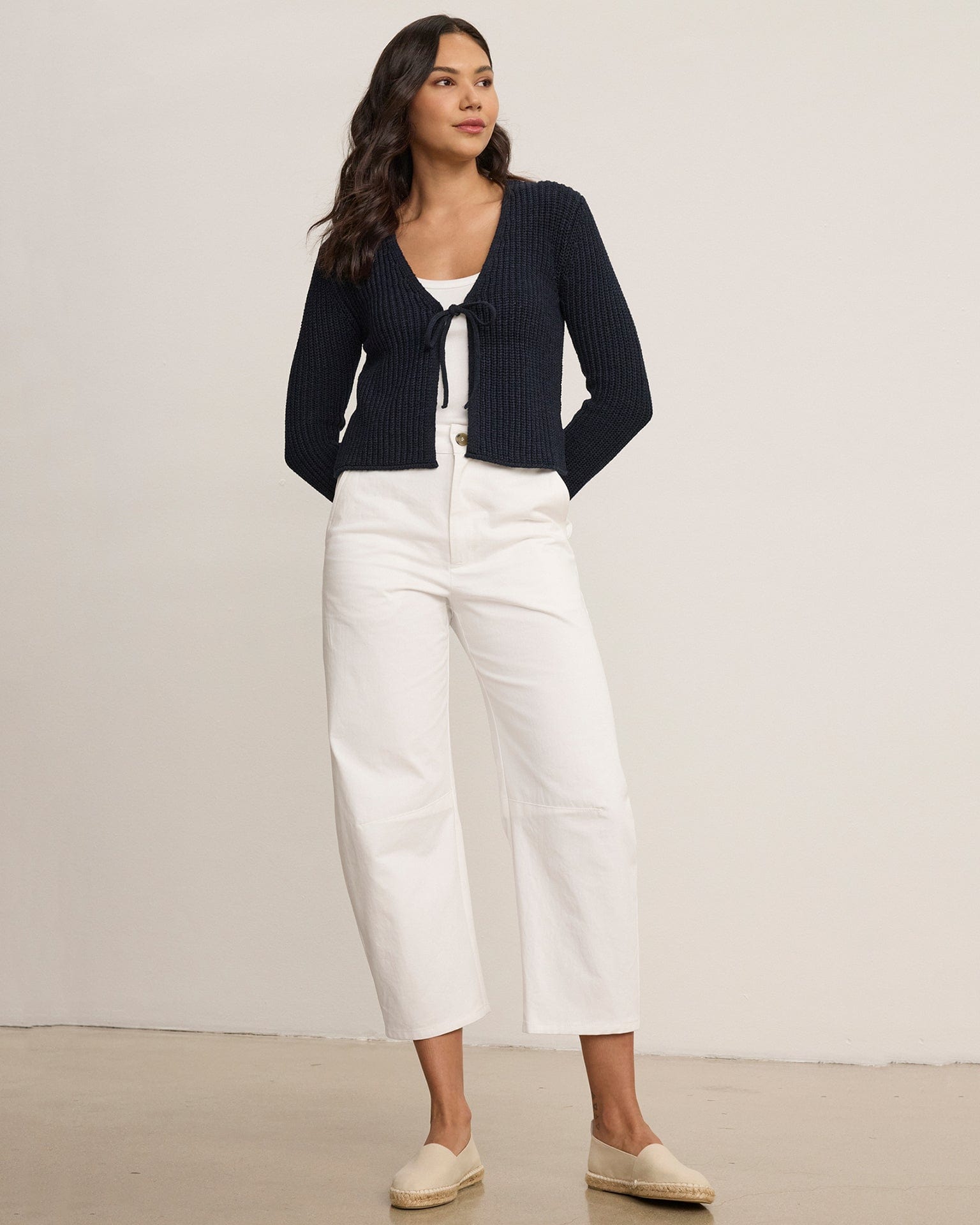 Velvet by Graham & Spencer Alexis Barrel Leg Pant in White