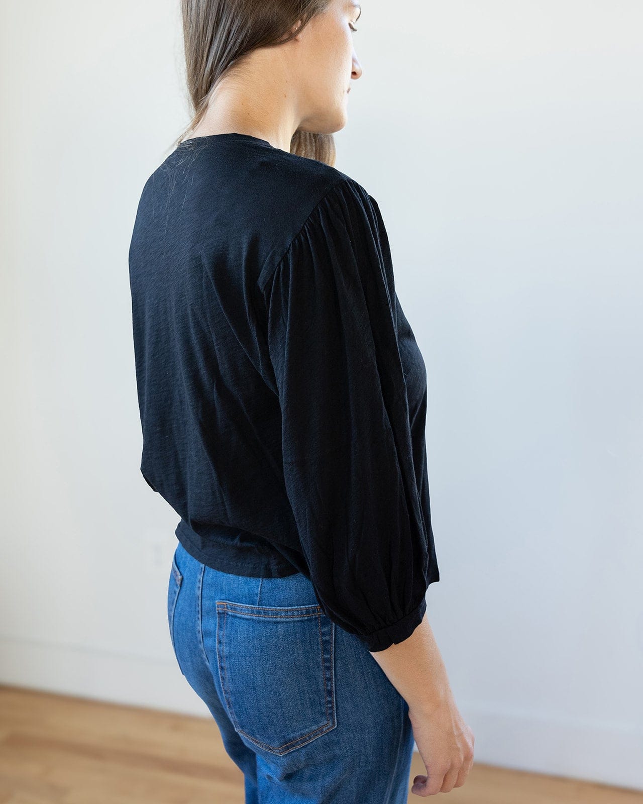 Velvet by Graham & Spencer Amara 3/4 Sleeve Top in Black