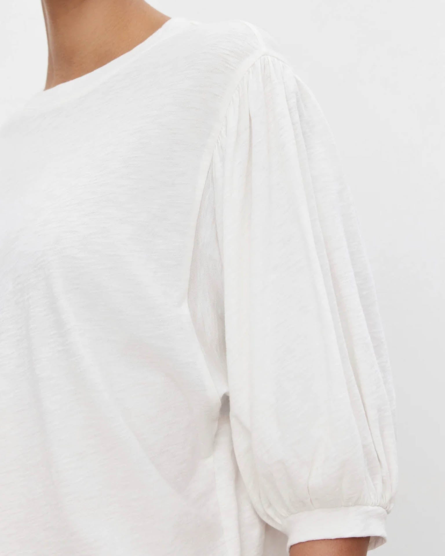 Velvet by Graham & Spencer Amara 3/4 Sleeve Top in White