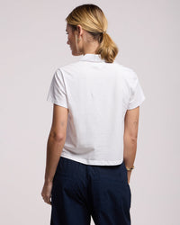 Velvet by Graham & Spencer Arlene S/S Button Up Top In White 3 - Bliss Boutiques