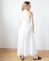 Avery Long Cami Dress in White - Bliss Boutiques