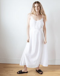 Avery Long Cami Dress in White - Bliss Boutiques