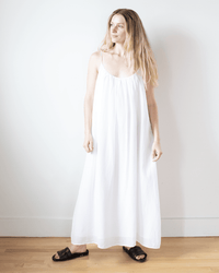 Avery Long Cami Dress in White - Bliss Boutiques