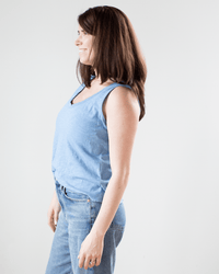 Velvet by Graham & Spencer Aya Scoop Crop Tank in Pacific