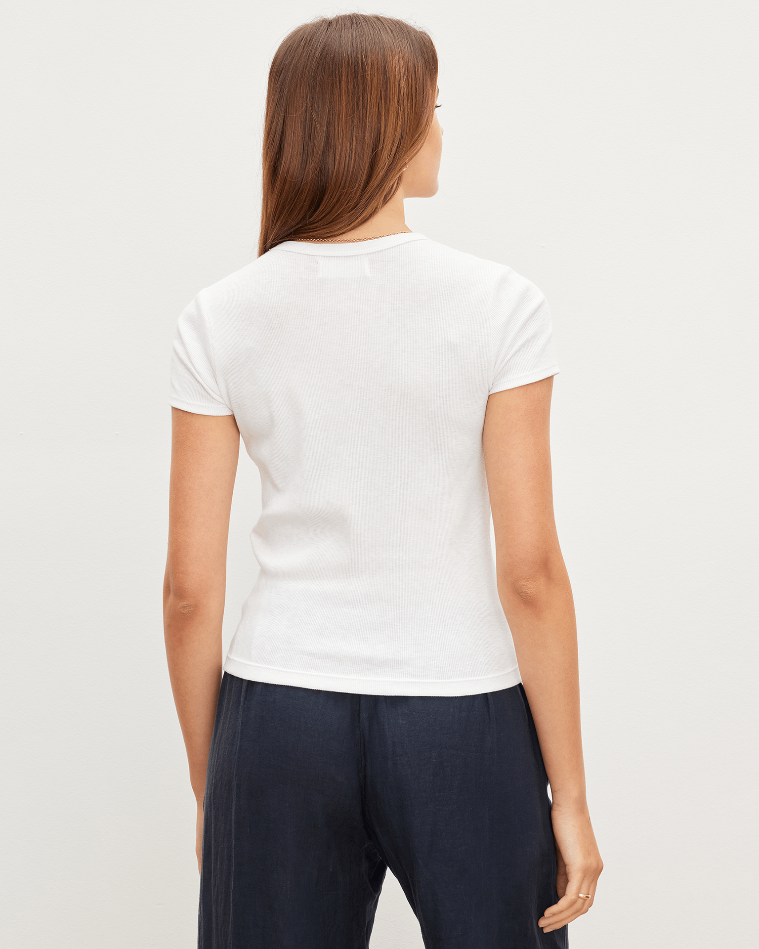 Velvet by Graham & Spencer Brenny S/S Rib Top in White