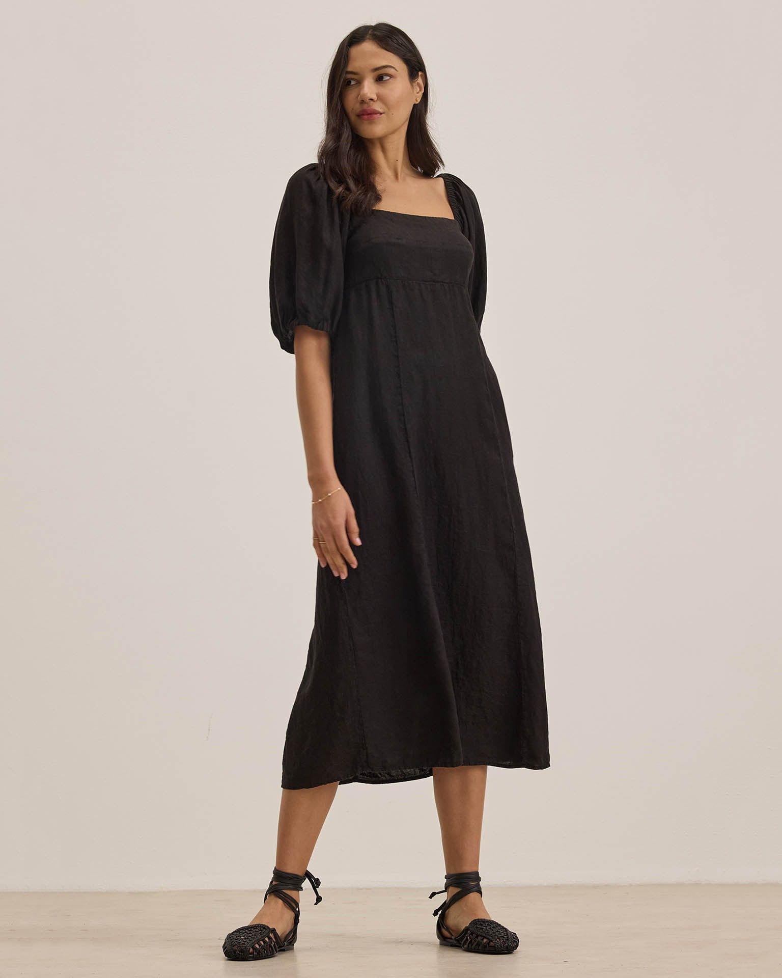 Velvet by Graham & Spencer Brooke Puff Sleeve Dress in Black