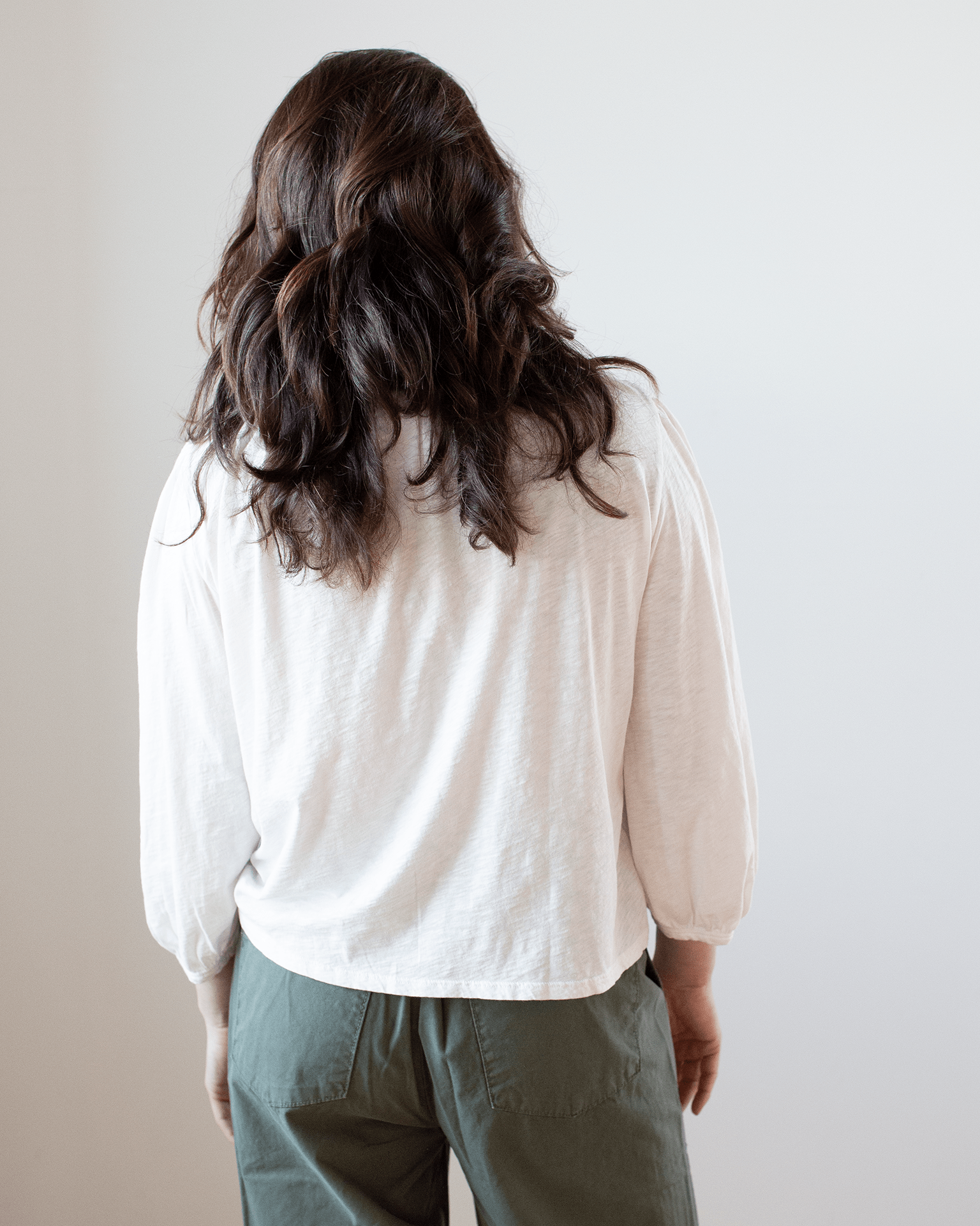 Velvet by Graham & Spencer Carena 3/4 Puff Sleeve Top in Ecru