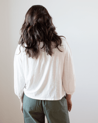 Velvet by Graham & Spencer Carena 3/4 Puff Sleeve Top in Ecru