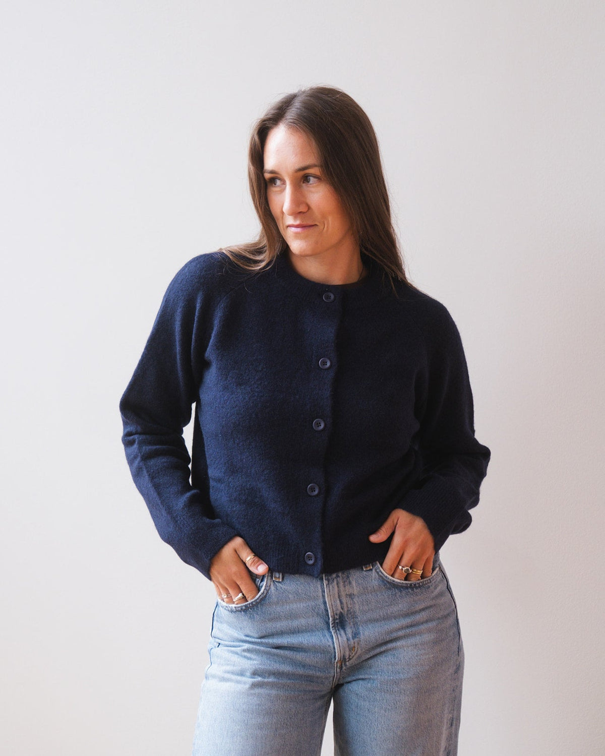 Chelsea L/S Cardigan in Ink